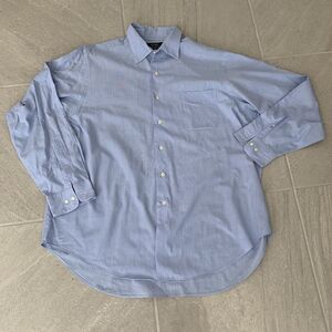 Ralph Lauren Shirt Men's Size 17.5 32/33 Blue Striped Dress Casual Business Work